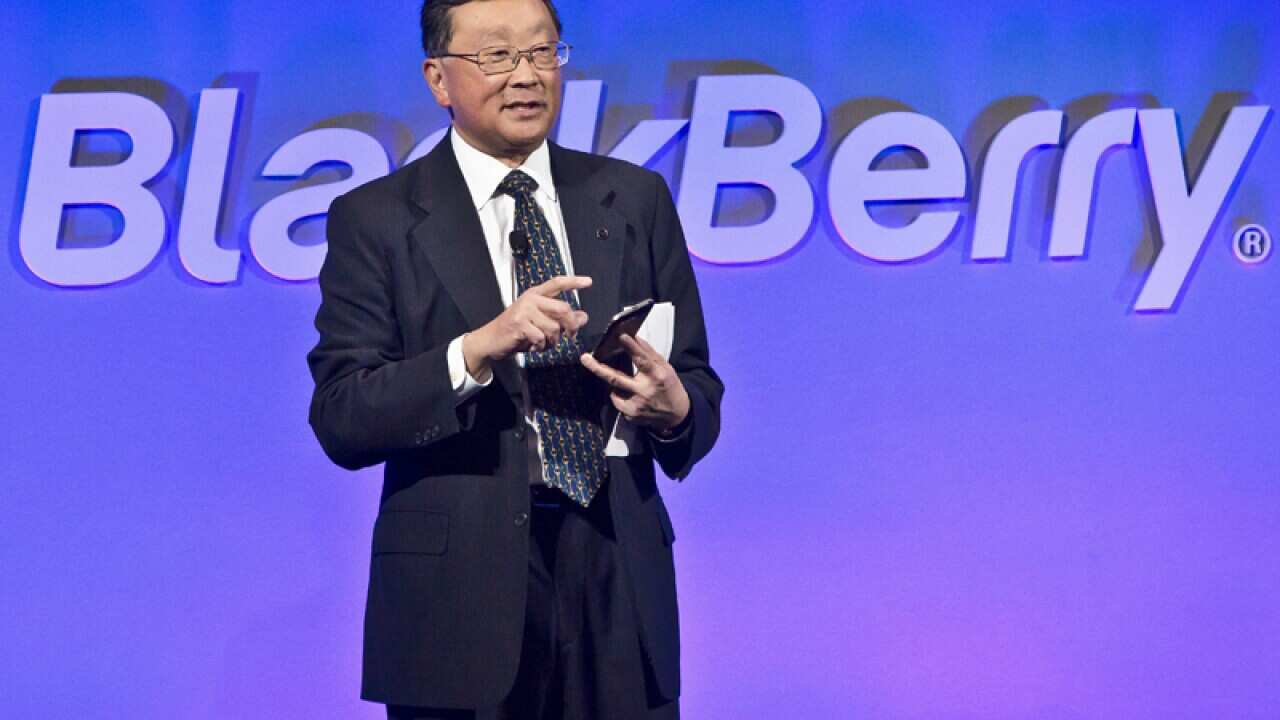 BlackBerry CEO John Chen introduces a new phone in New York