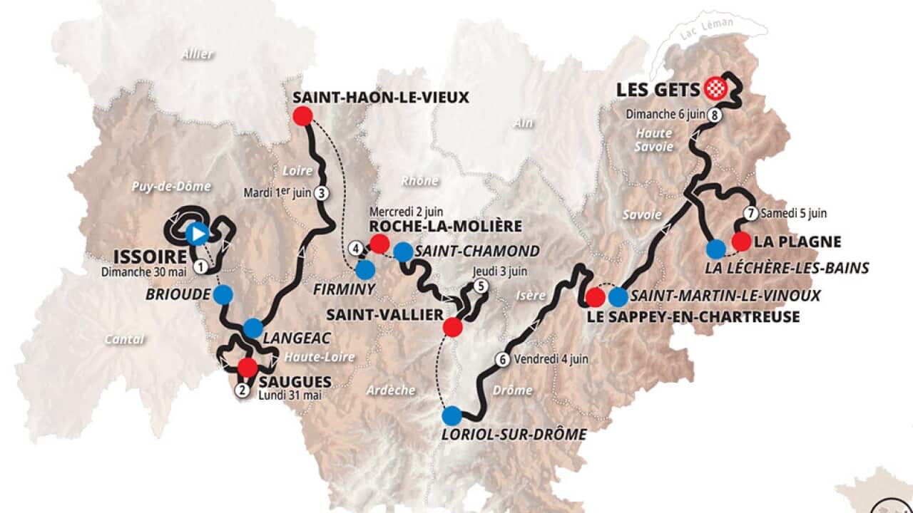 Criterium du Dauphine 2021 route map