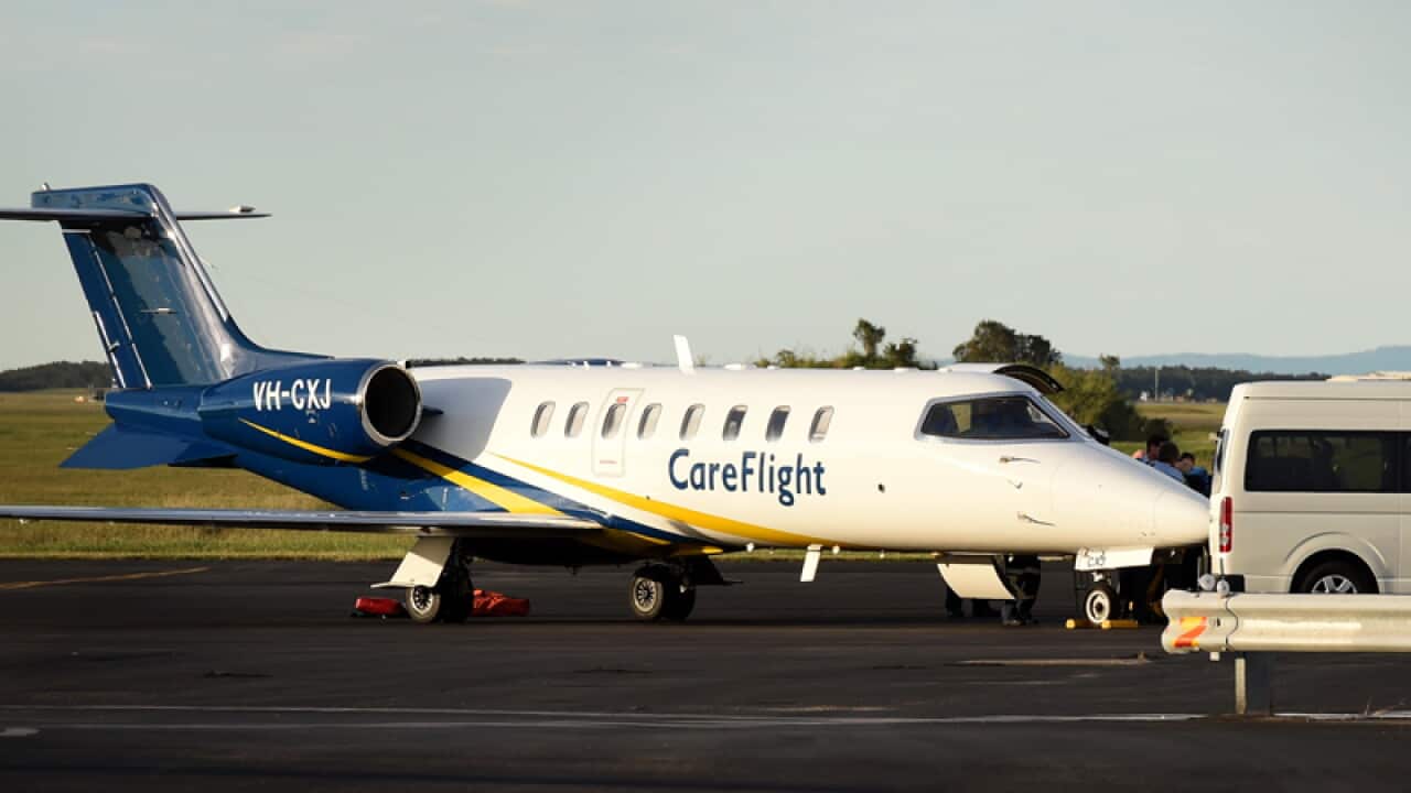 A CareFlight plane at Brisbane Airport