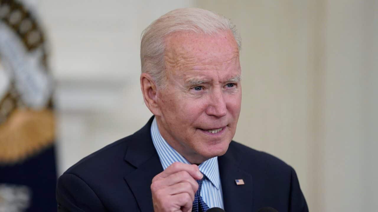 President Joe Biden speaks about the COVID-19 vaccination program, in the State Dining Room of the White House, Tuesday, May 4, 2021, in Washington. (AP Photo/Evan Vucci)