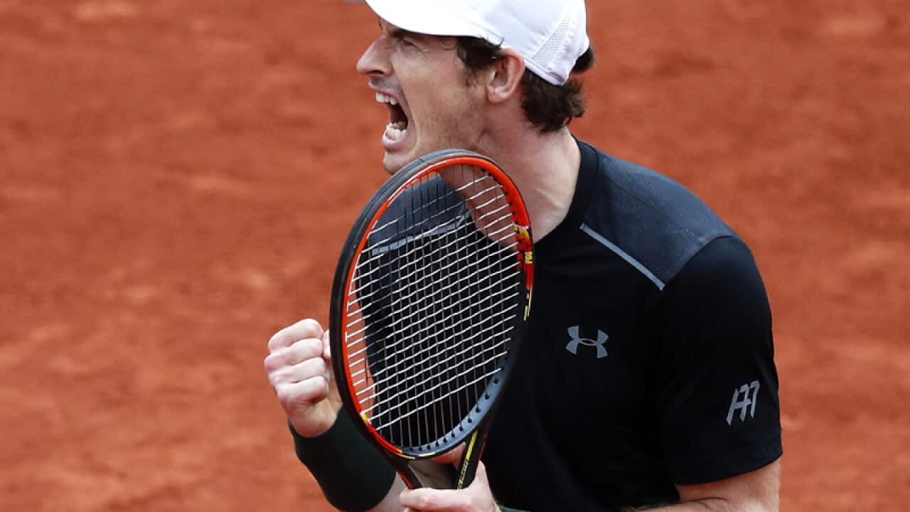 Andy Murray of Britain at Roland Garros