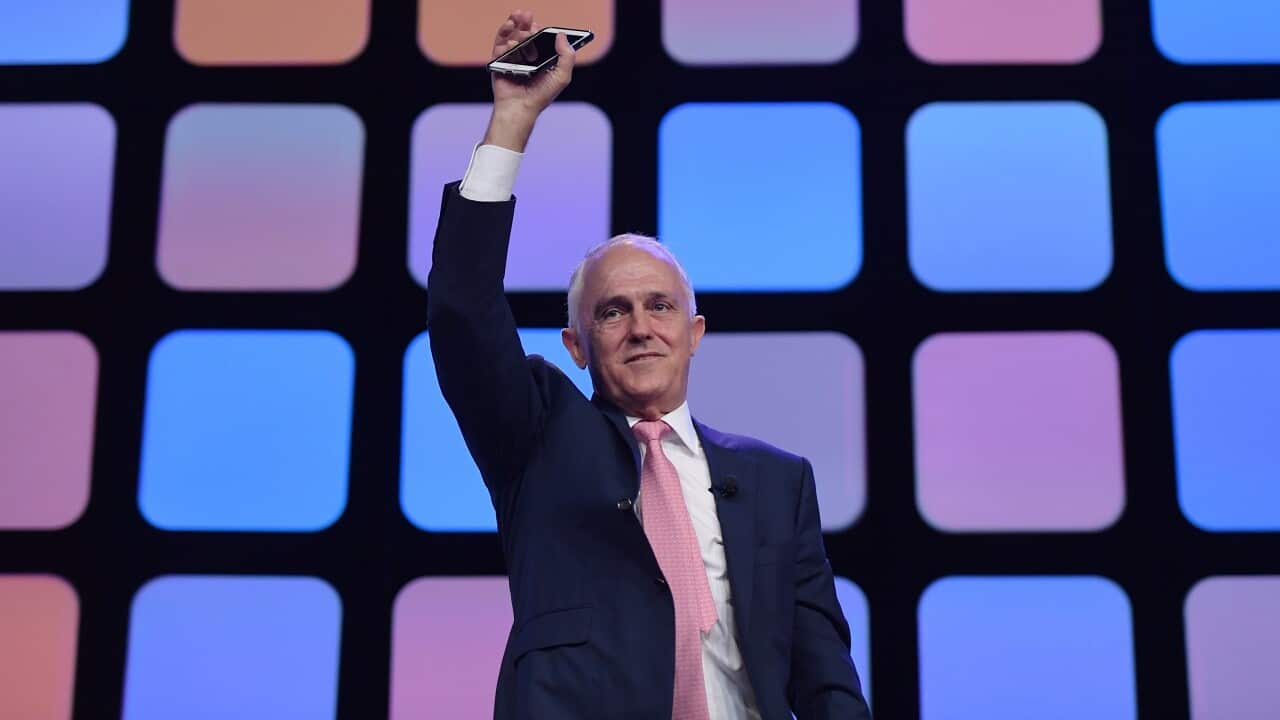 Australia's Prime Minister Malcolm Turnbull addresses the Australian Financial Review Business Summit, Sydney.