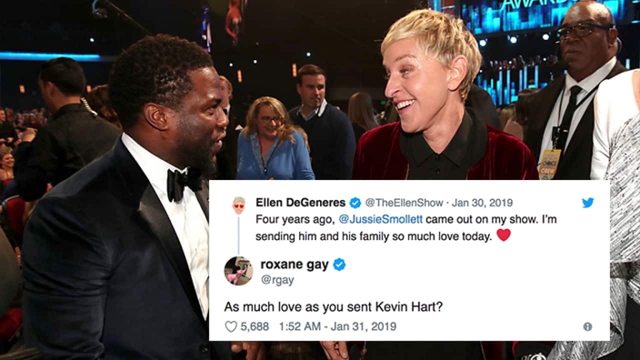 Ellen DeGeneres and Kevin Hart