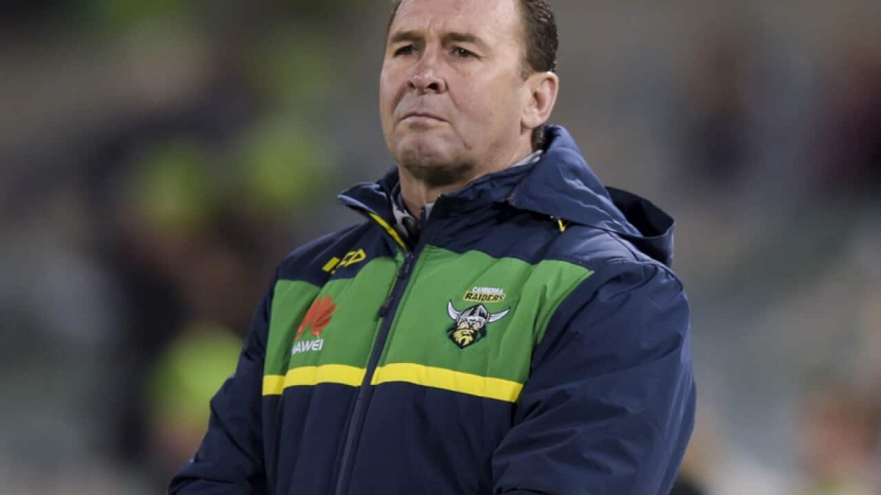 Raiders coach Ricky Stuart.