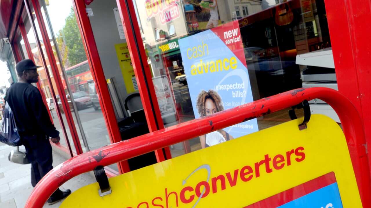 General view of a Cash Converter store on Streatham High Road, London