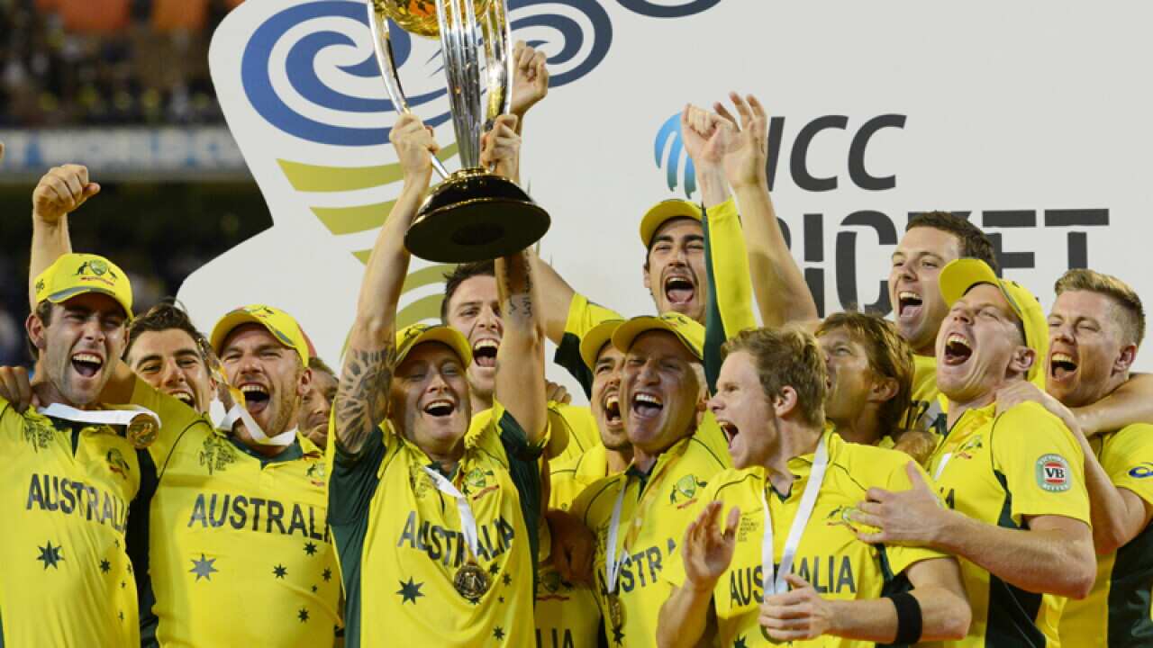 Australia holds the Cricket World Cup trophy