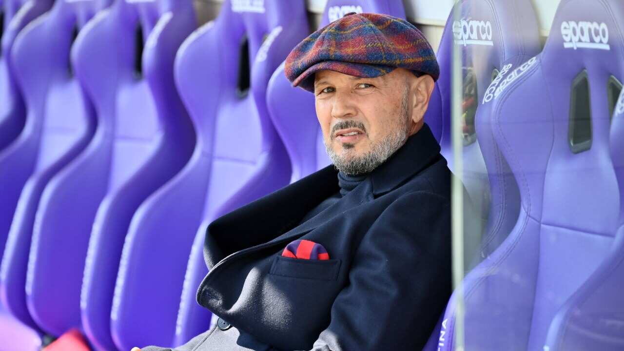 Serbian football coach Sinisa Mihajlovic watching from the bench during Fiorentina vs Bologna game. Mihajlovic has died on 16 December 2022 in Rome