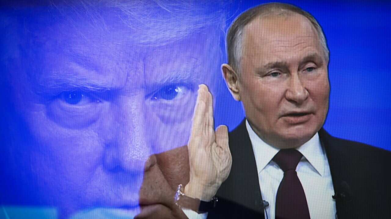 Trump Putin Illustrative Editorial Photos in Russia - 15 Feb 2025