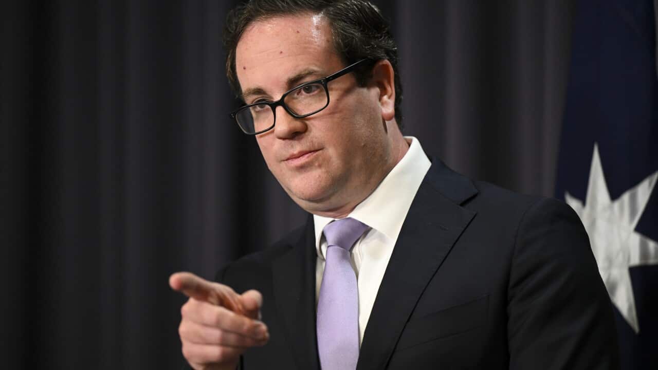 Veterans’ Affairs Minister Matt Keogh speaks at a press conference.