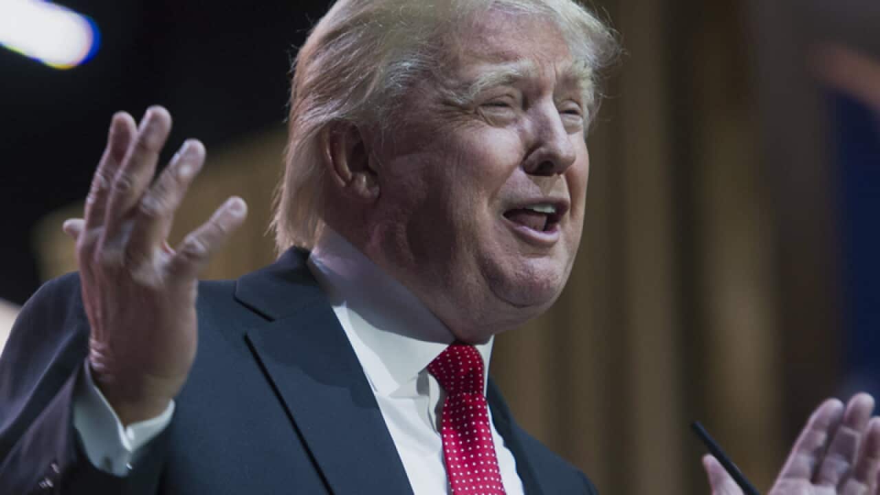 Donald Trump addresses the Conservative Political Action Committee.