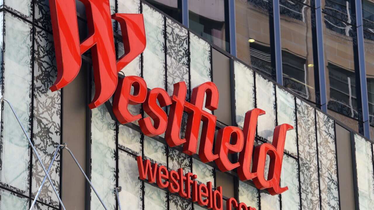 A Westfield sign outside a shopping centre