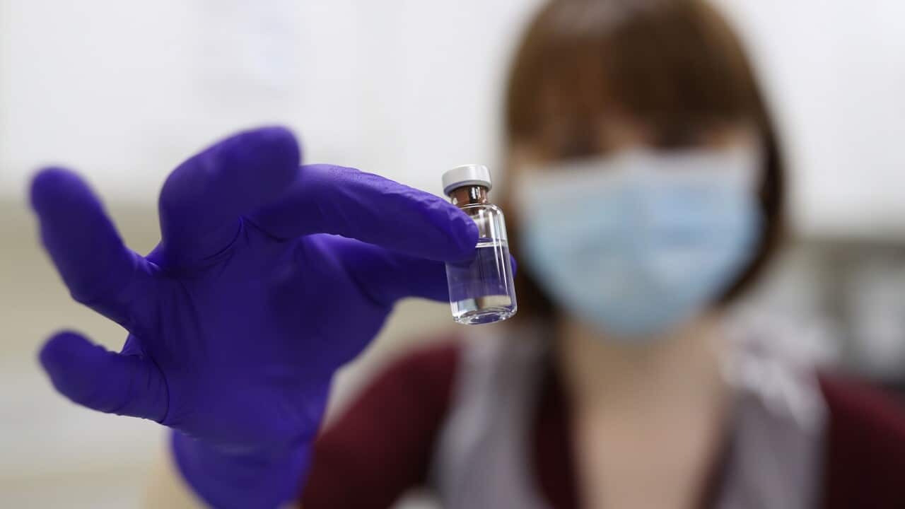 Staff At Royal Free Hospital Simulate The Preparation Of The Pfizer Vaccine