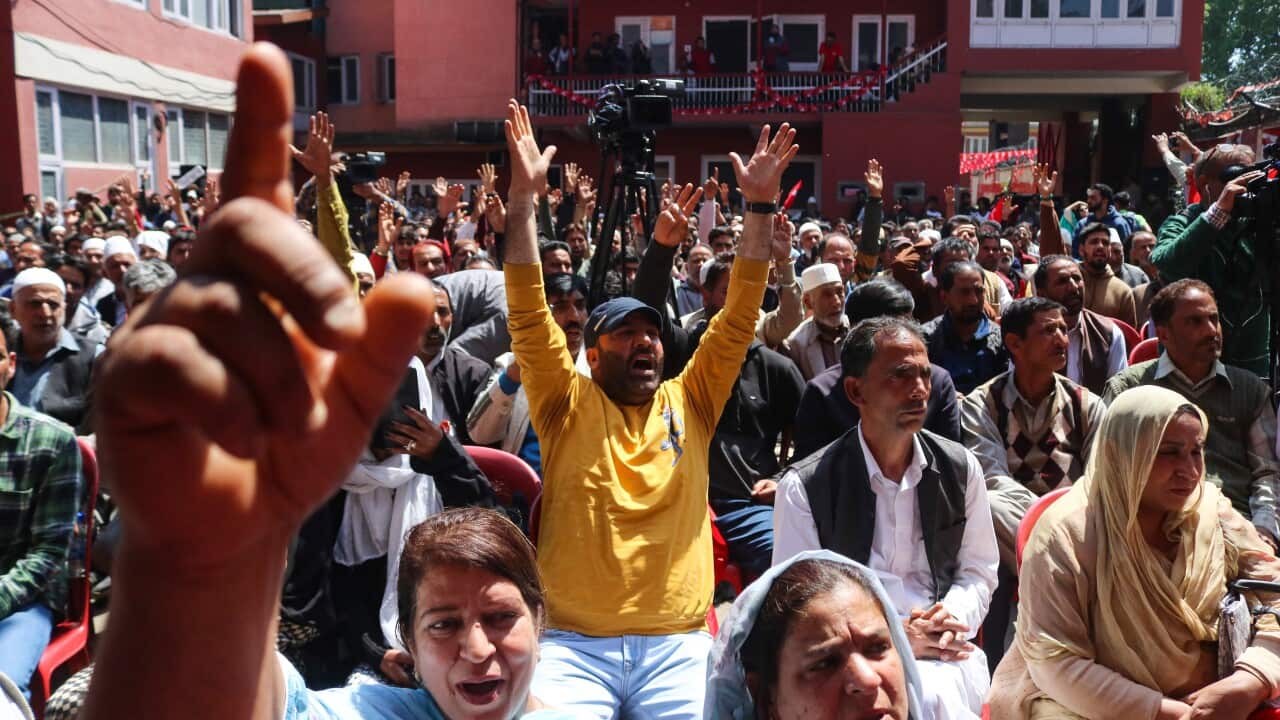 India: Demonstration in Support candidate Aga Syed Ruhullah Mehdi