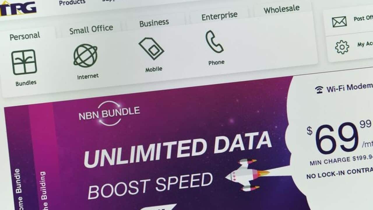 close-up of TPG internet info on computer screen