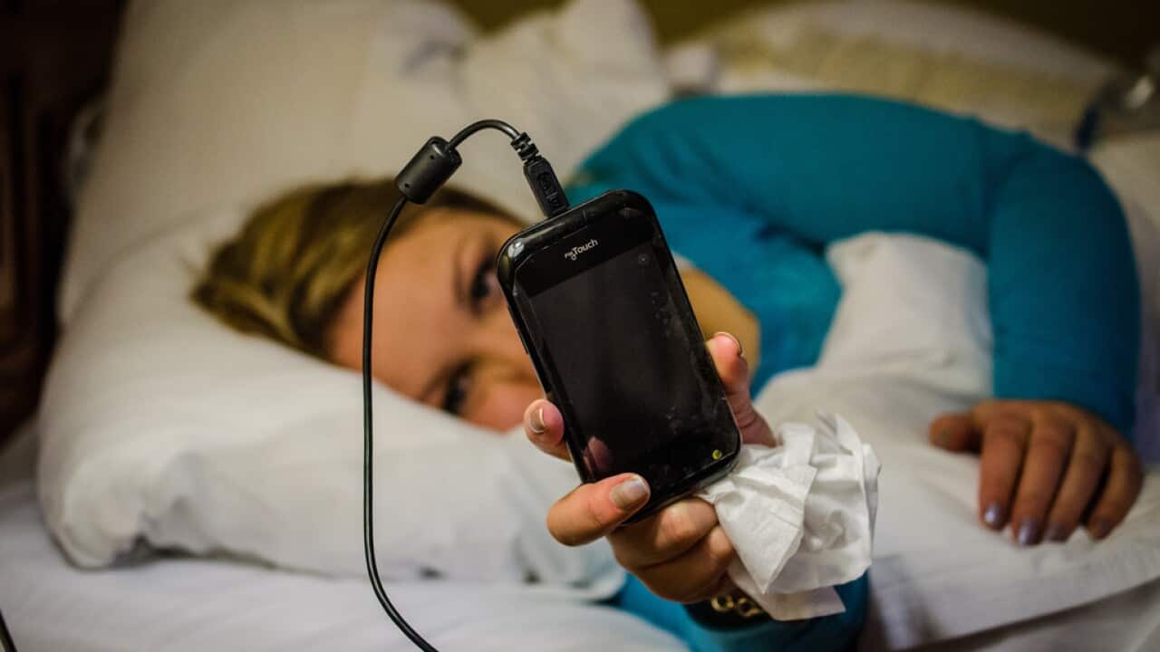 Use of phone in bed