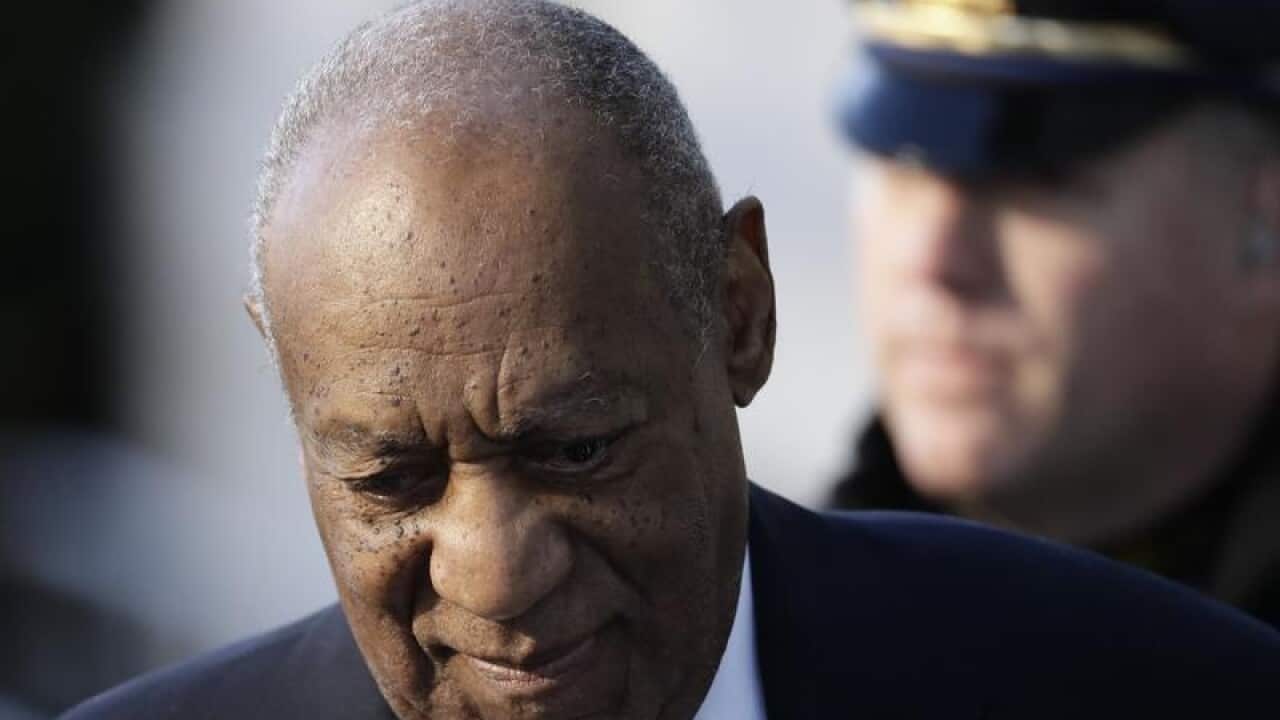 Bill Cosby arrives for a pre-trial hearing in his sexual assault case