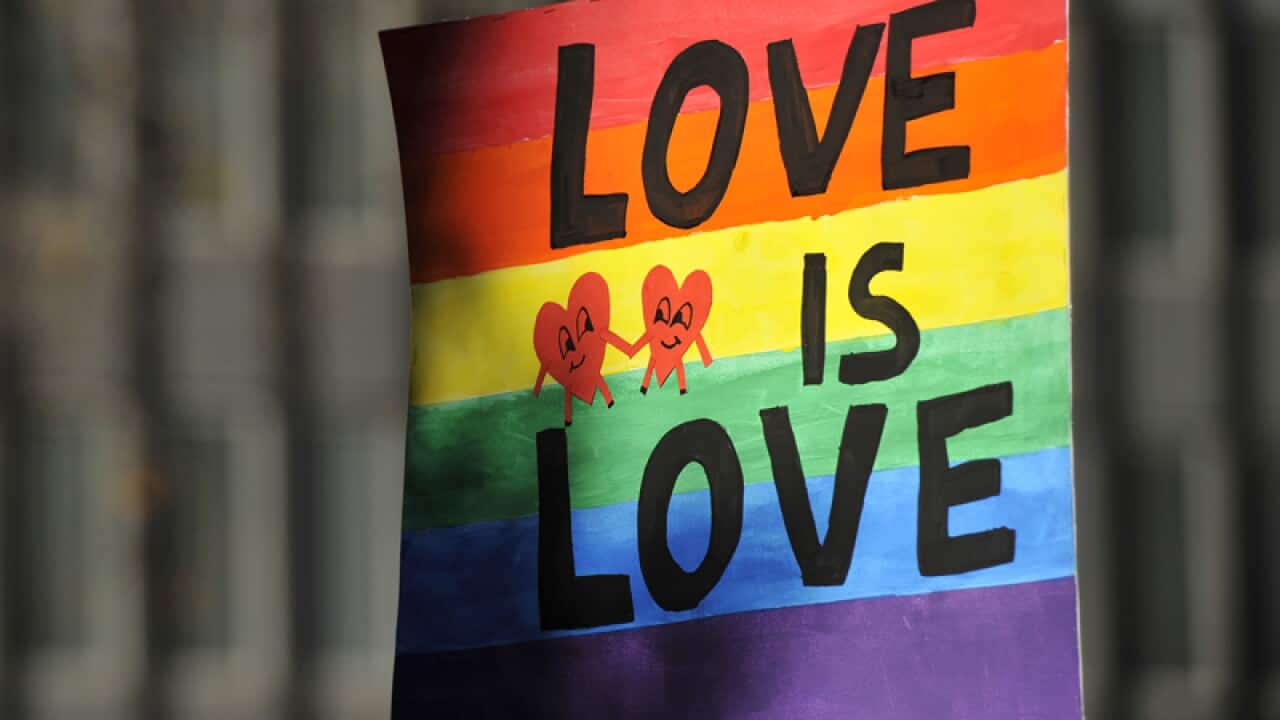 Supporters attend a marriage equality rally in Sydney