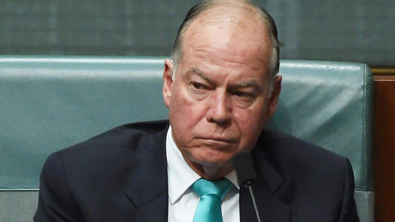 Liberal Member for McMillan Russell Broadbent during Question Time at Parliament House in Canberra on Thursday, March 17, 2016. (AAP Image/Mick Tsikas) NO ARCHIVING