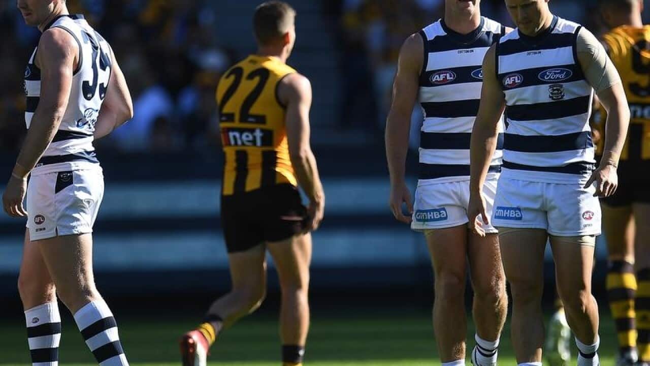 Patrick Dangerfield, Joel Selwood and Gary Ablett