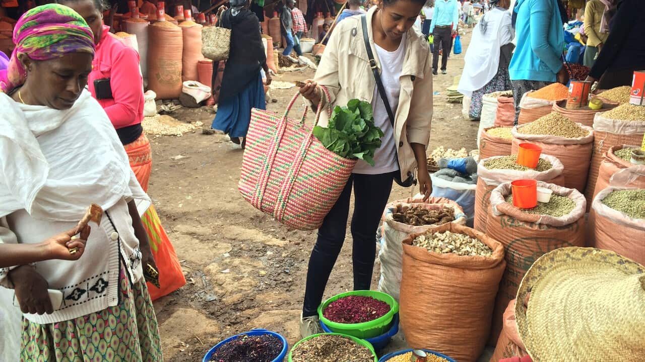 Tinsae Elsdon at Akaki Markets