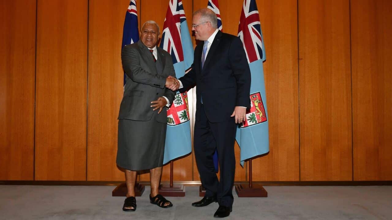 Frank Bainimarama, Fijian PM, skirt