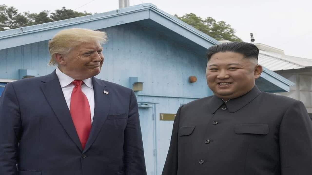 President Donald Trump and Kim Jong-un at the DMZ