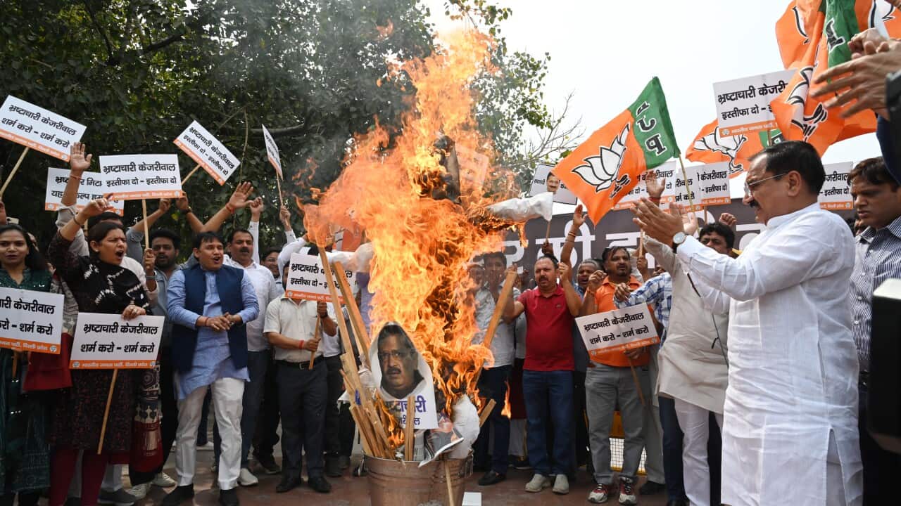 India: Delhi BJP Leaders, Workers Protest Against Delhi CM Arvind Kejriwal, Demand His Resignation