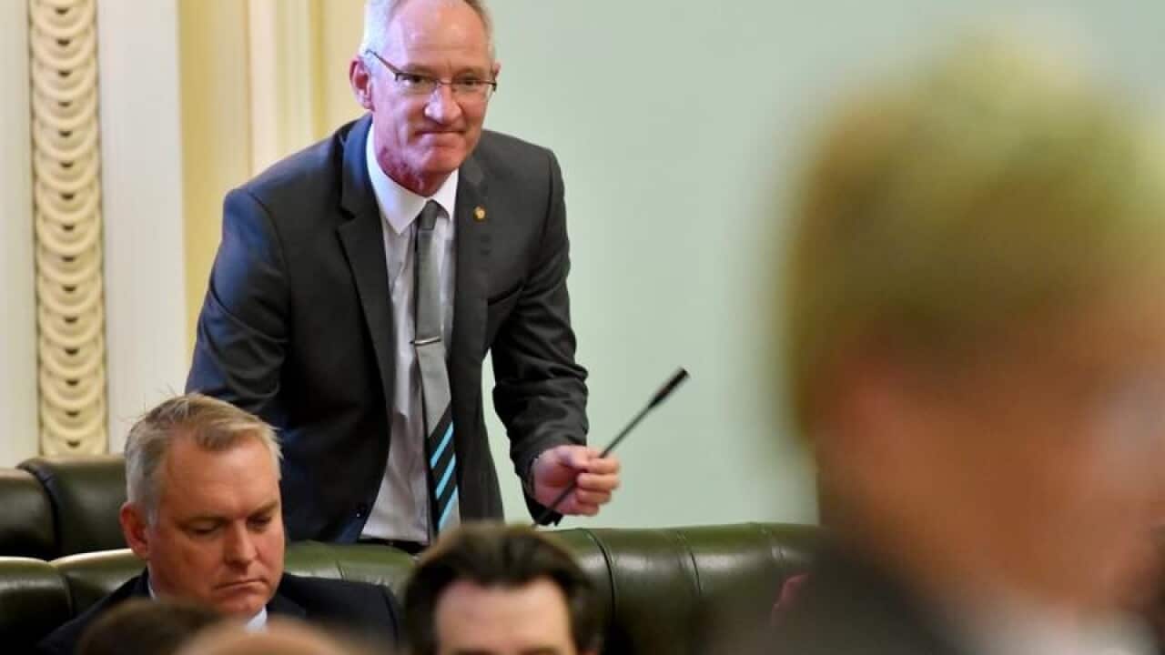 Queensland One Nation leader Steve Dickson in parliament