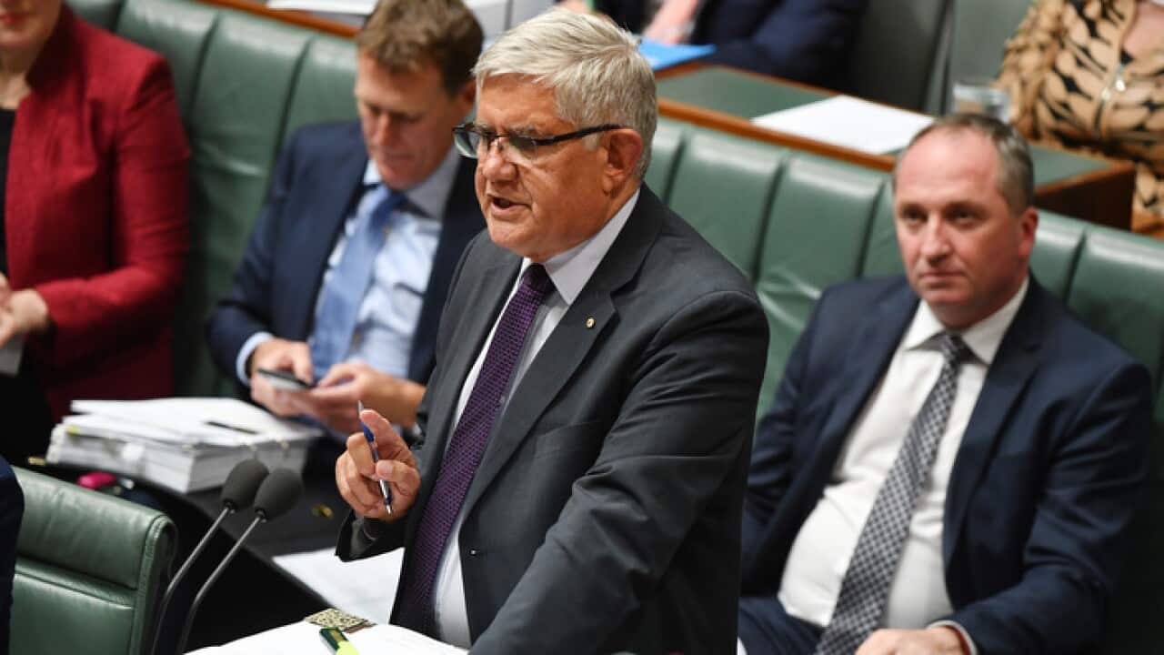 Minister for Indigenous Health Ken Wyatt during Question Time in the House of Representatives at Parliament House in Canberra, Thursday, February 8, 2018. (AAP Image/Mick Tsikas) NO ARCHIVING