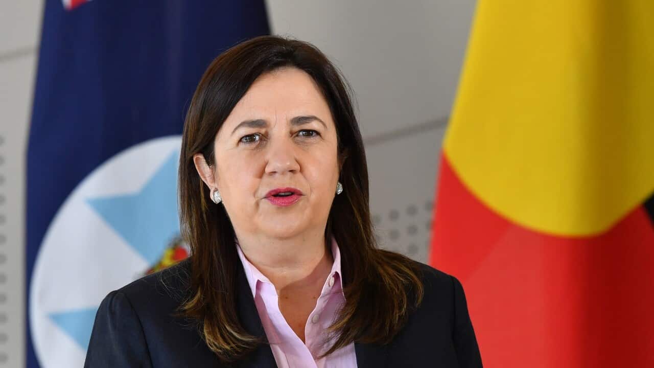 Queensland Premier Annastacia Palaszczuk addresses the media during a press conference in Brisbane, 4 July, 2021.