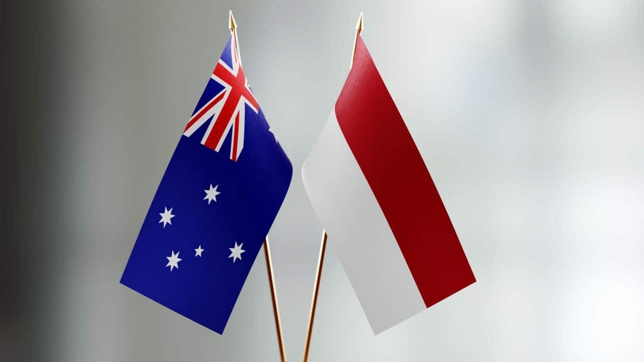 Flags of Australia and Indonesia