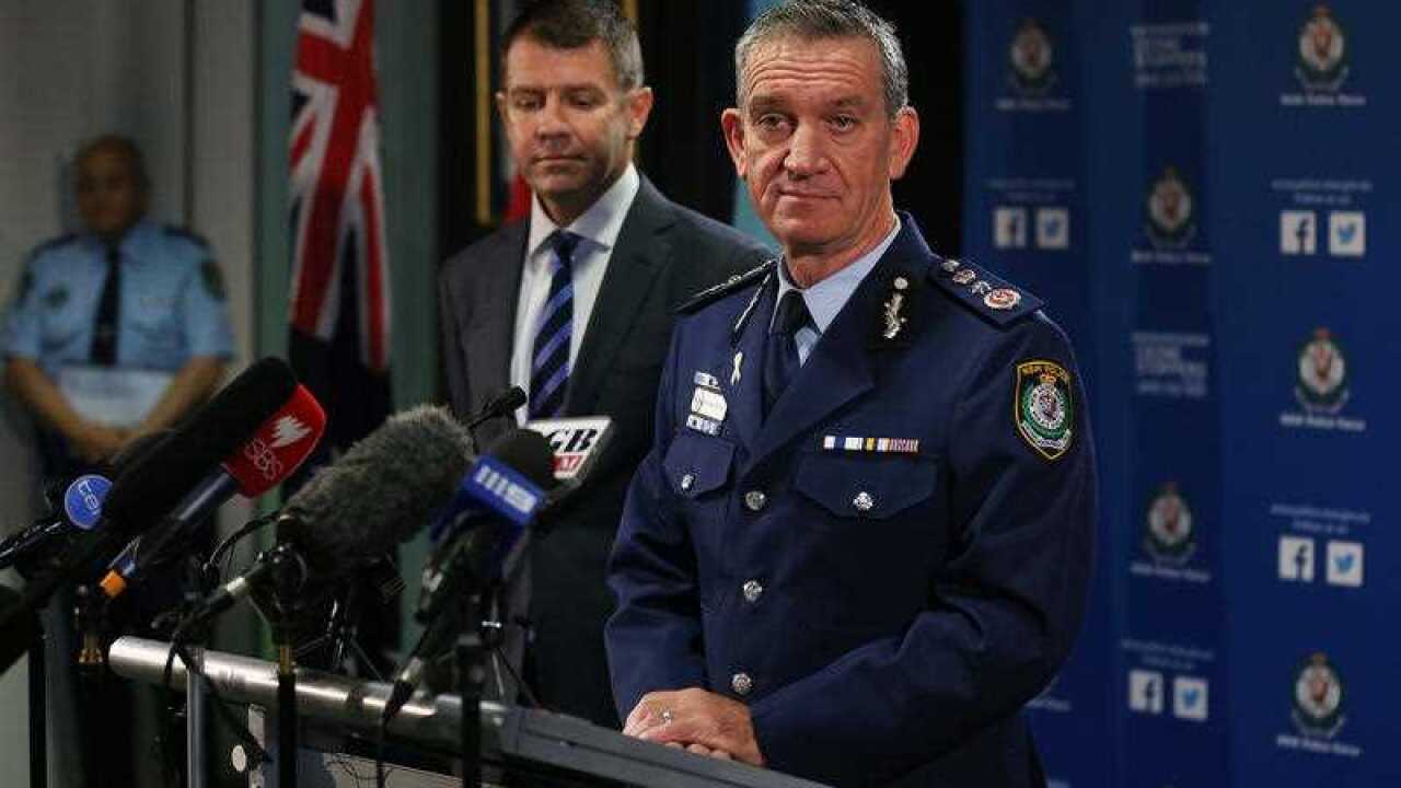 NSW Police Commissioner Andrew Scipione and NSW Premier Mike Baird