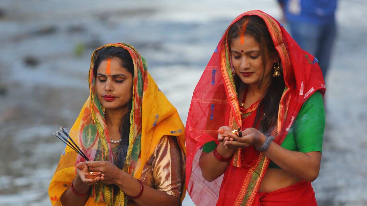 Chhath Parva celebration in Nepal.