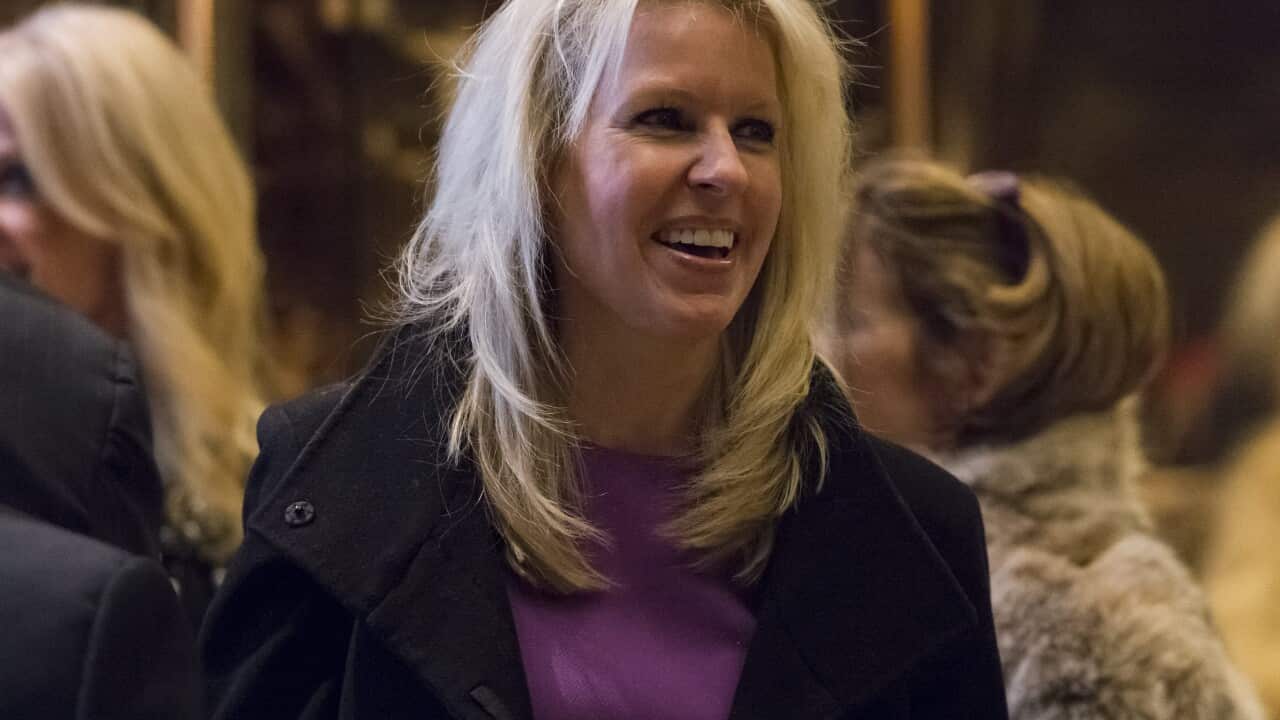 epa05677351 Journalist Monica Crowley in the lobby of Trump Tower in New York, New York, USA, 15 December 2016. EPA/Albin Lohr-Jones / POOL