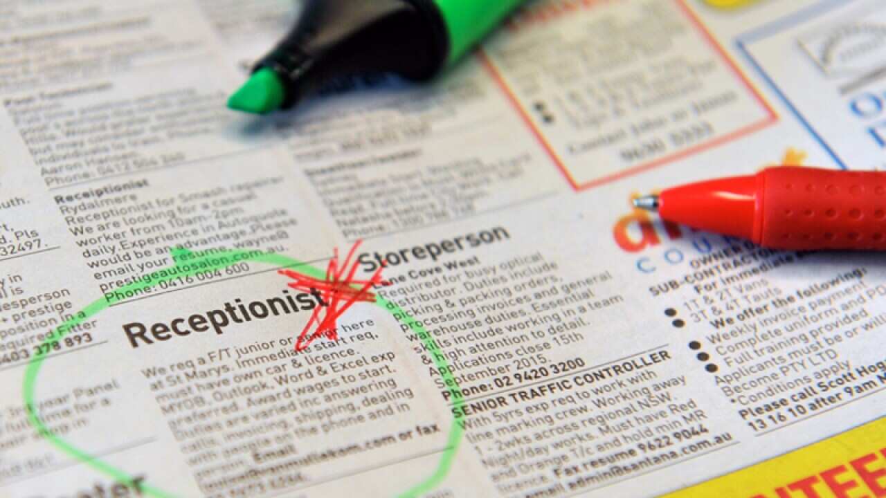 Employment advertising in a newspaper in Sydney