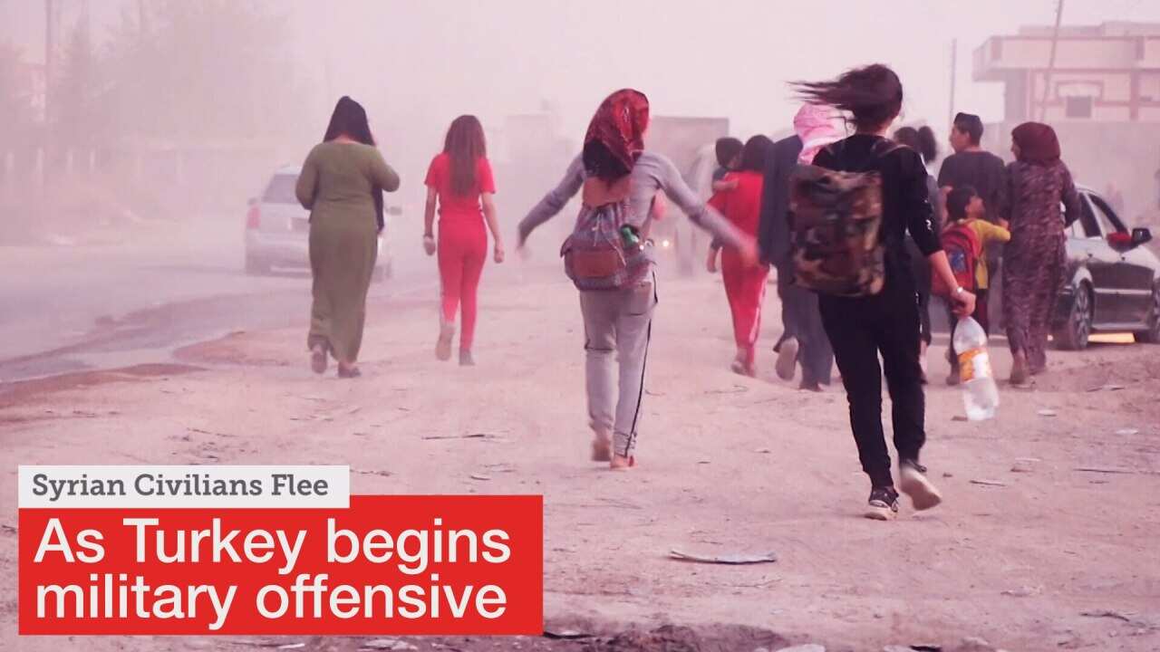 Syrian civilians forced to flee as Turkish military operation begins