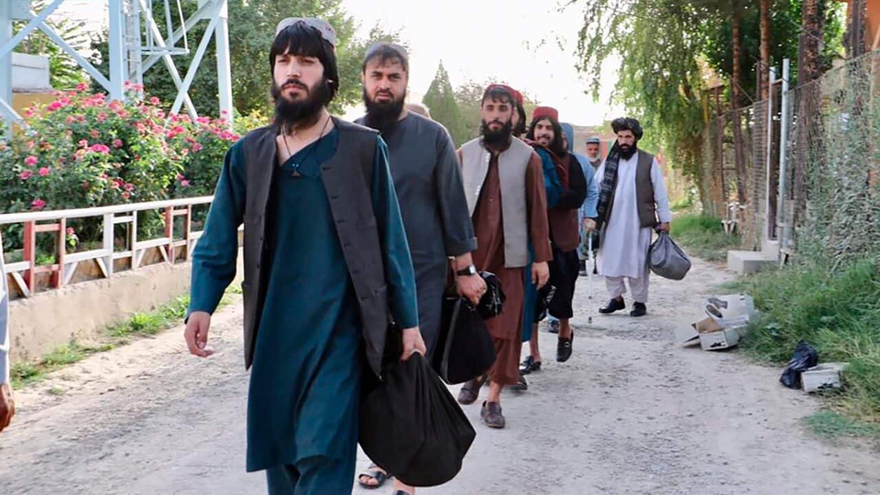Taliban prisoners are released from Pul-e-Charkhi jail in Kabul, Afghanistan, 13 August 2020.