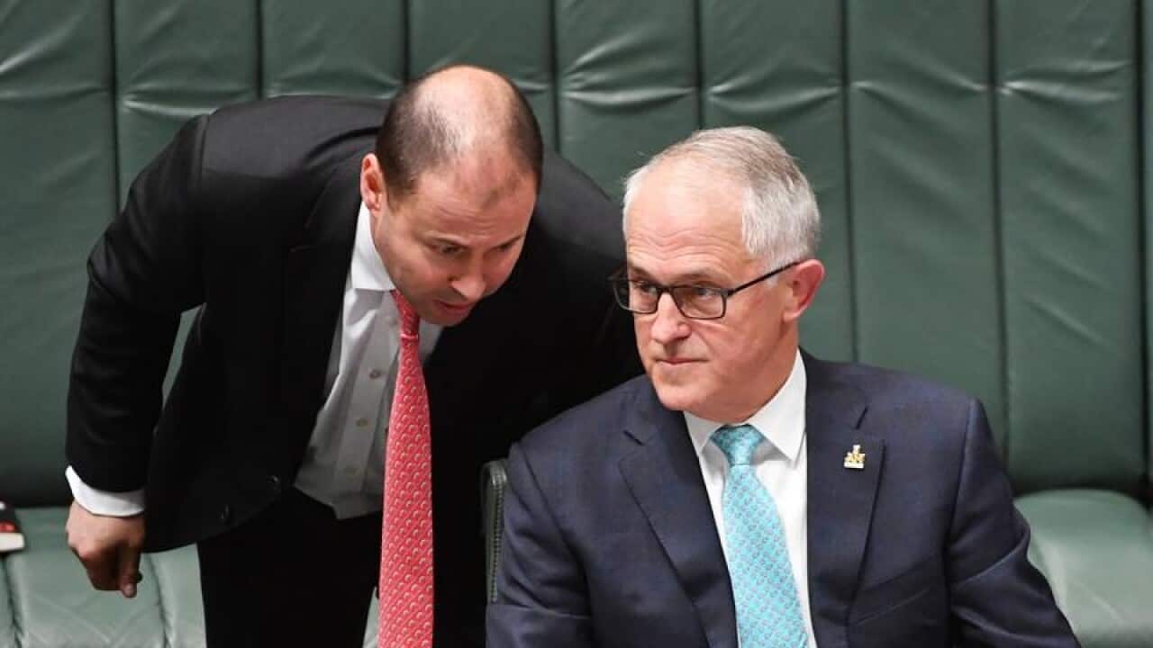 Energy Minister Josh Frydenberg and Prime Minister Malcolm Turnbull.