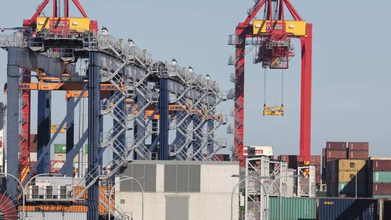 Activity at the Port Botany shipping and container terminal