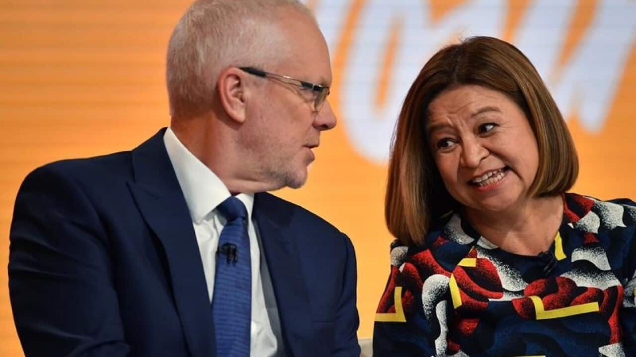 Former ABC chairman Justin Milne and former director Michelle Guthrie.