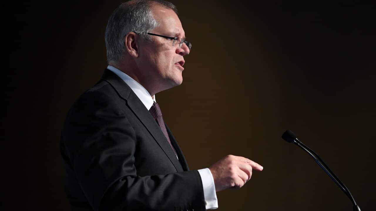 Federal Treasurer Scott Morrison delivers an address to the Australian Financial Review Banking and Wealth Summit in Sydney, Thurday, April 6, 2017. (AAP Image/Dan Himbrechts) NO ARCHIVING