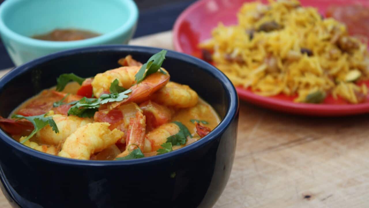 Prawn and coconut curry