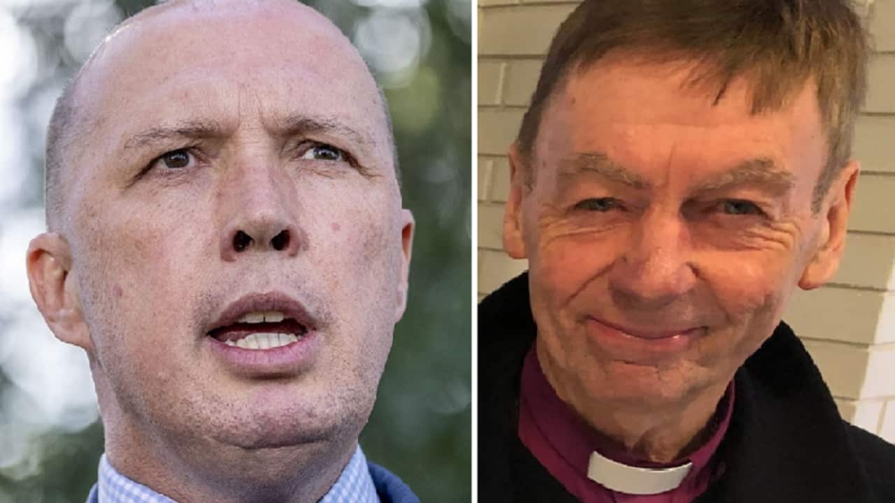 Peter Dutton and Bishop Philip Huggins.
