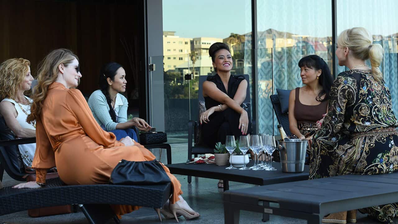 Heather Mitchell, Miranda Otto, Aina Dumlao, Michelle Vergara Moore, Lena Cruz and Susie Porter in The Unusual Suspects