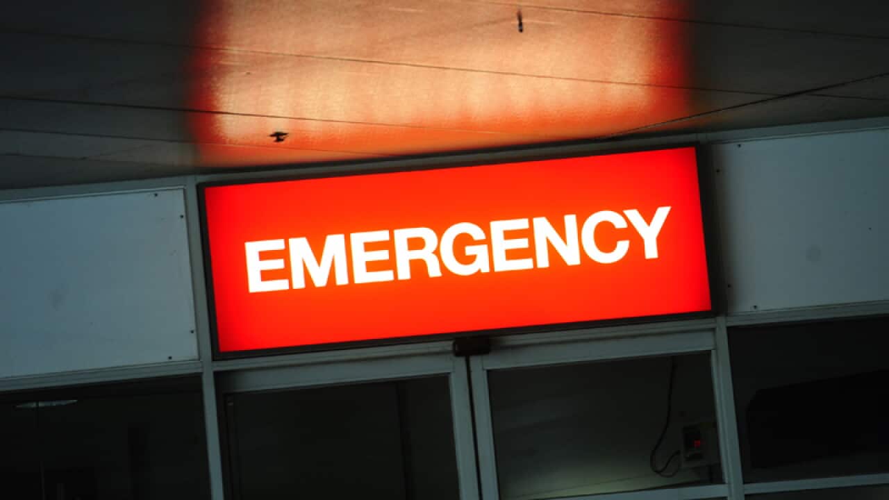 An emergency department sign