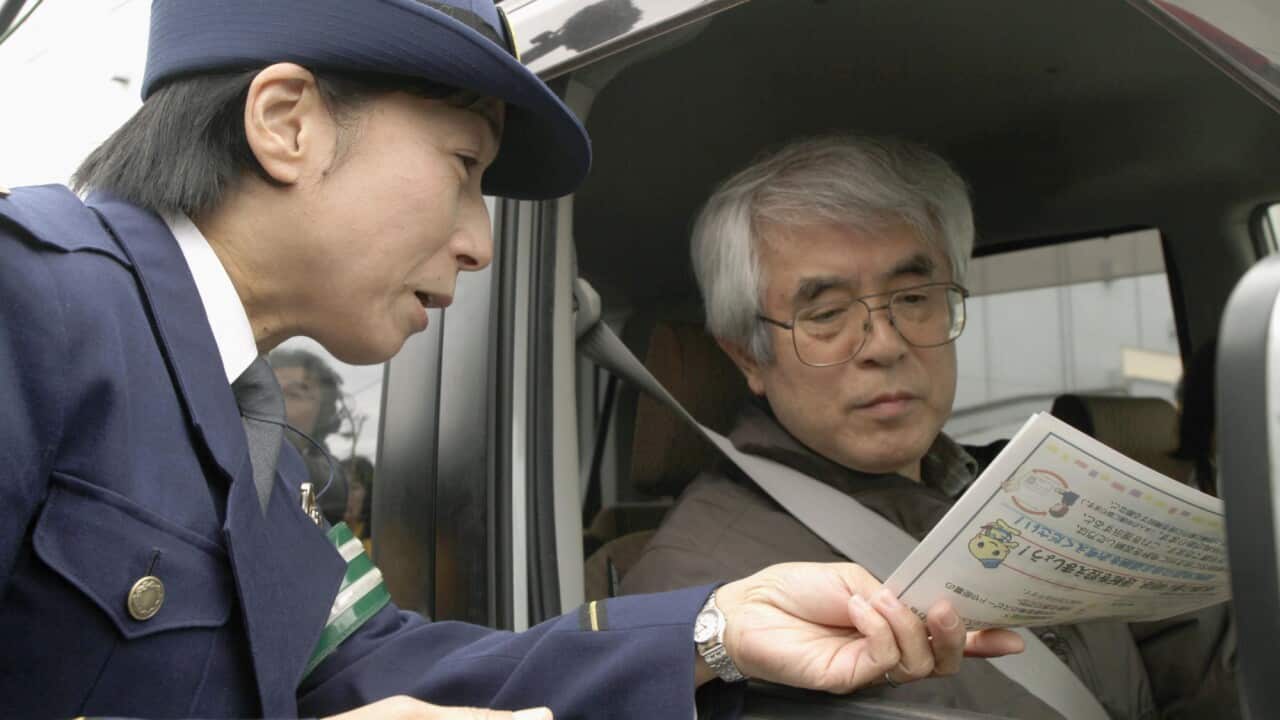 Elderly Japanese driver