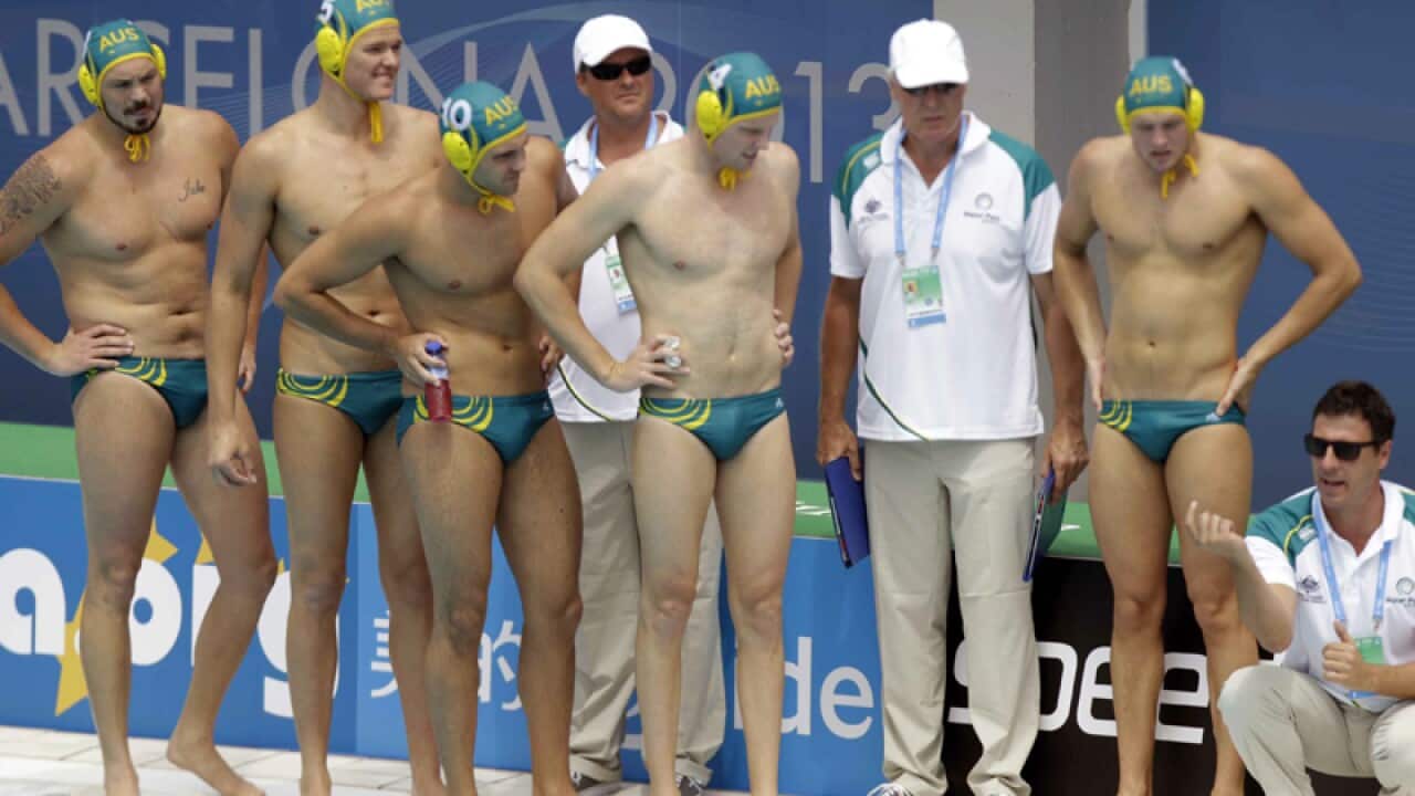 Members of the Australian men's water polo team