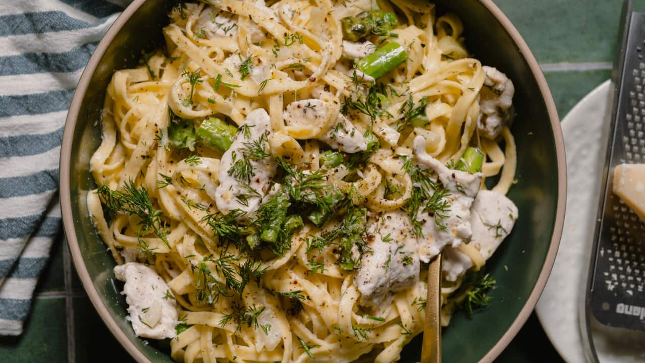 Creamy chicken, fennel and dill pasta