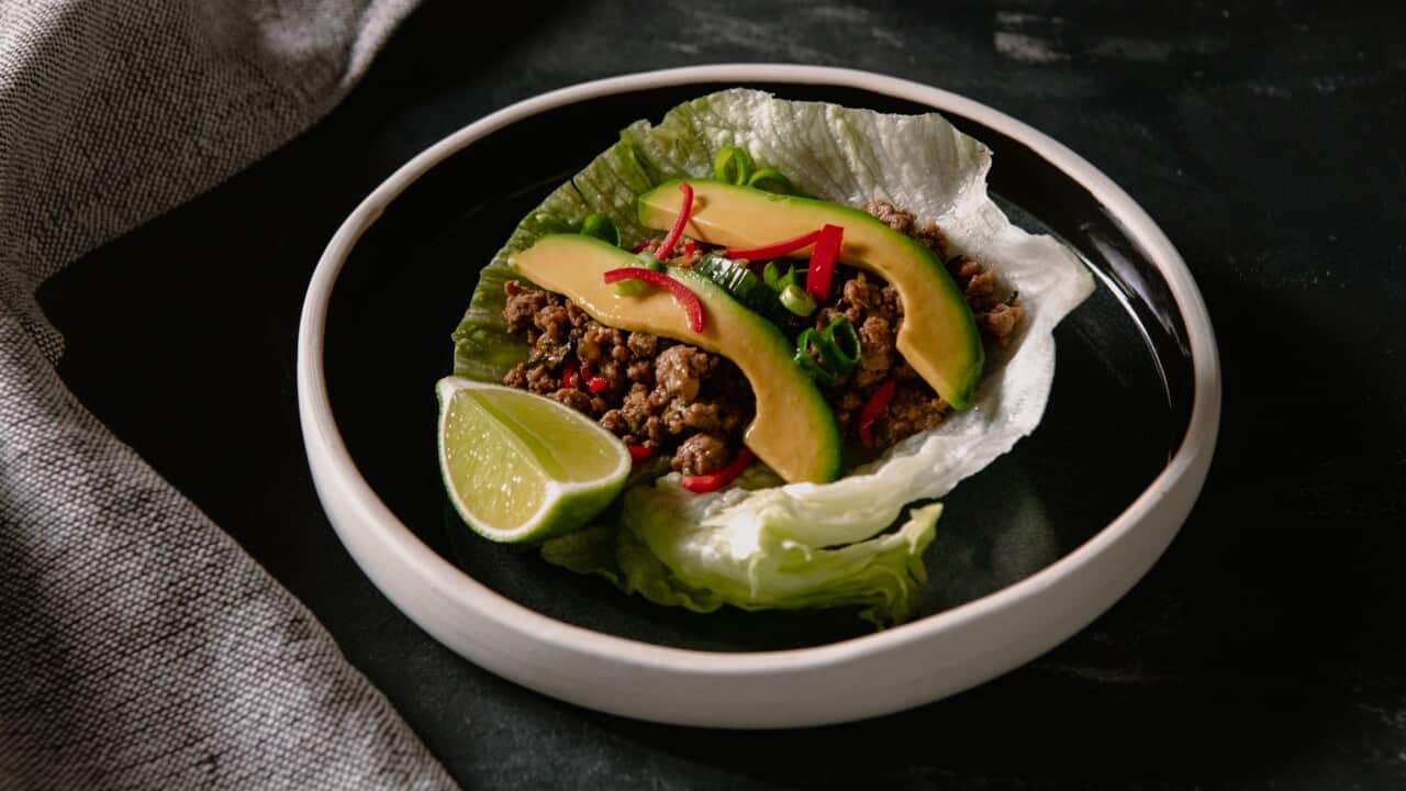 Five spice pork lettuce cups