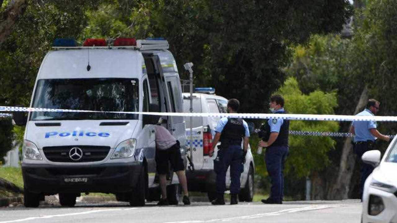 Police at the scene of a police shooting in Seven Hills in the western suburbs of Sydney, Tuesday, November 9, 2021.